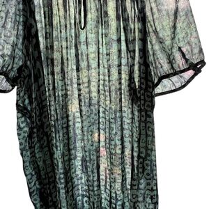 Joe Fresh Sheer Multicolor Blue/Black  Tunic Top